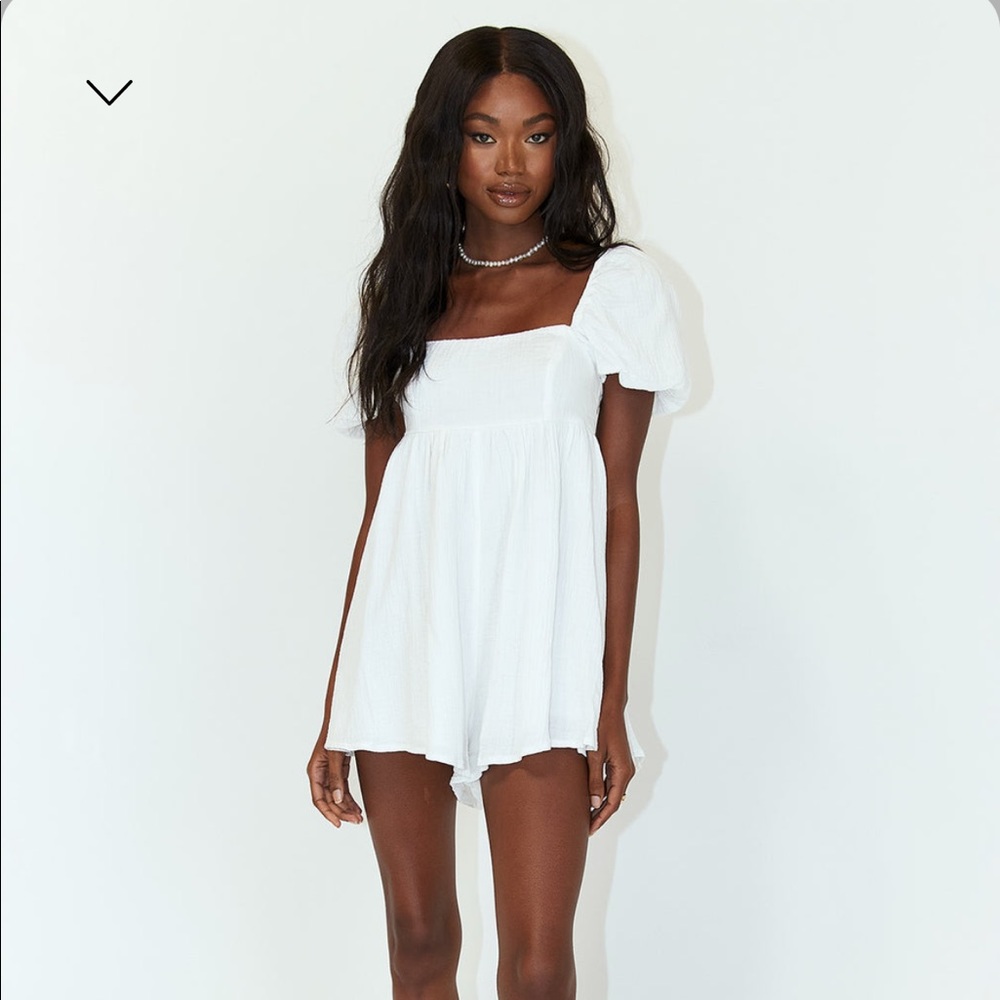 PRINCESS POLLY- Lorna Romper White